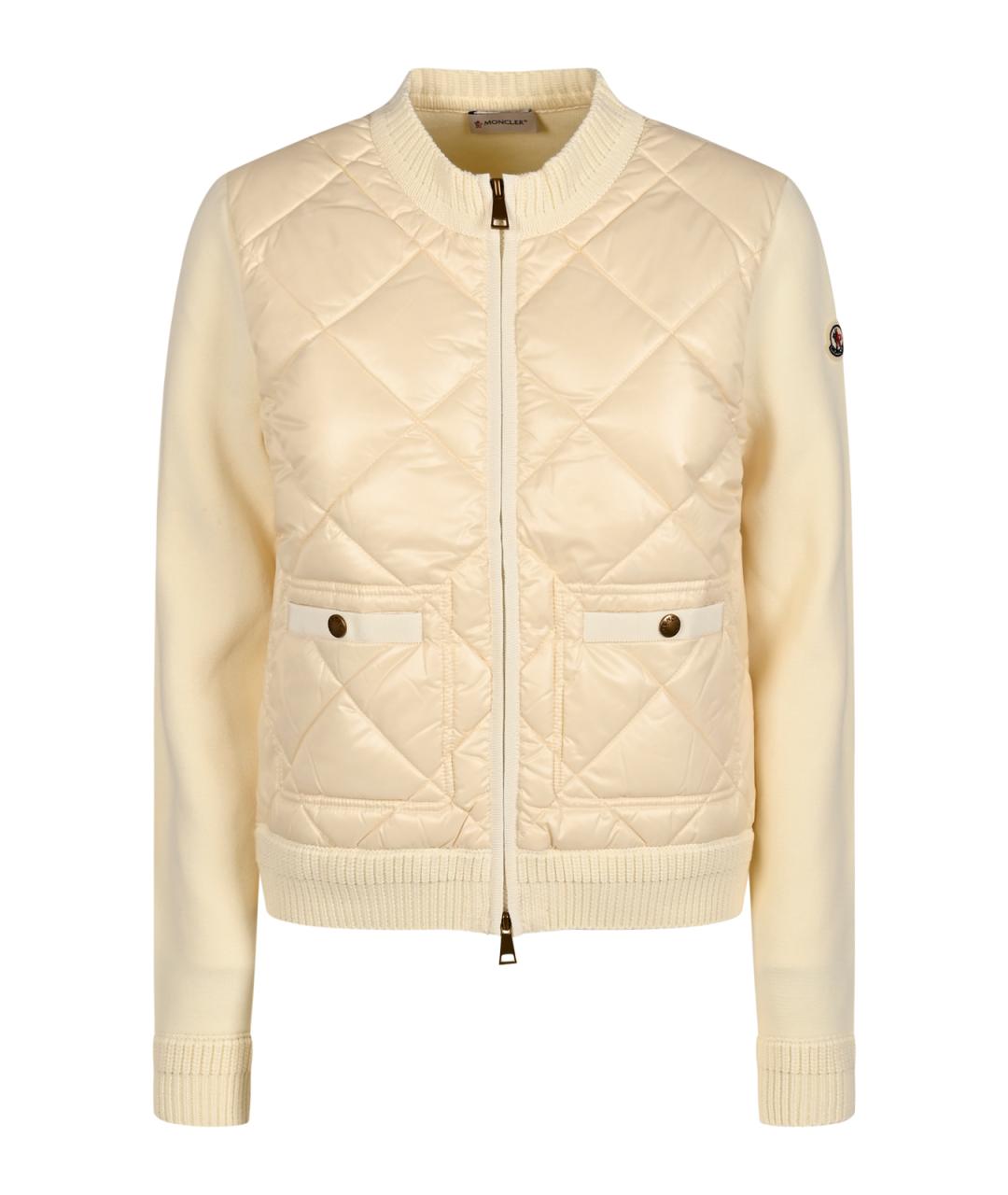 MONCLER Бежевая полиамидовая куртка, фото 1