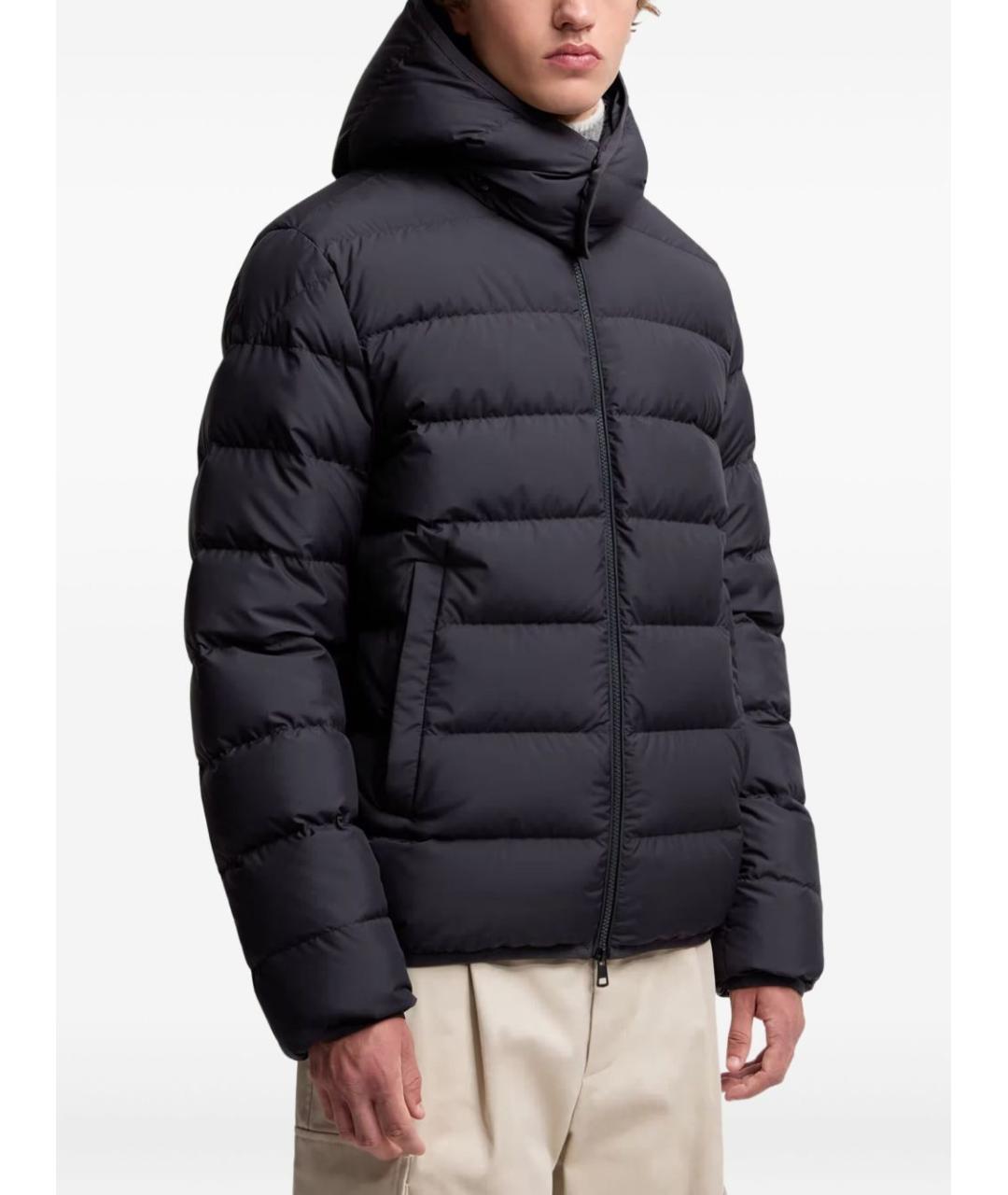 MONCLER Черный полиэстеровый пуховик, фото 2
