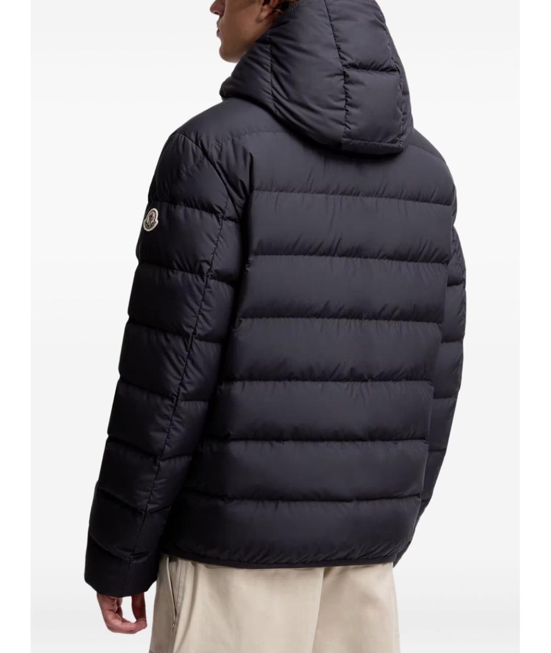 MONCLER Черный полиэстеровый пуховик, фото 4