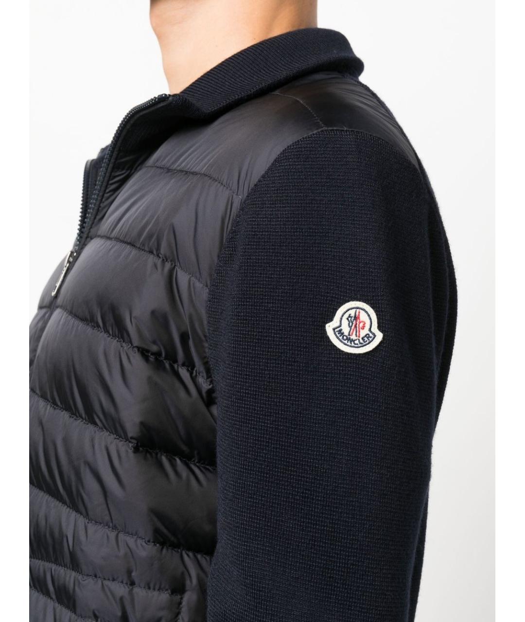 MONCLER Темно-синяя полиамидовая куртка, фото 4