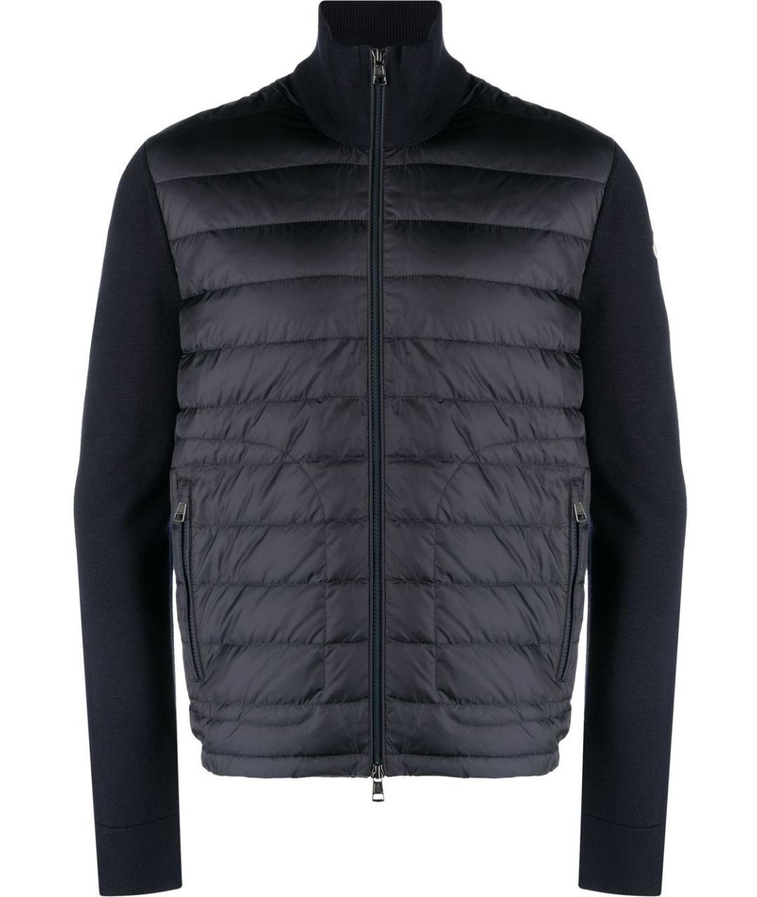 MONCLER Темно-синяя полиамидовая куртка, фото 1