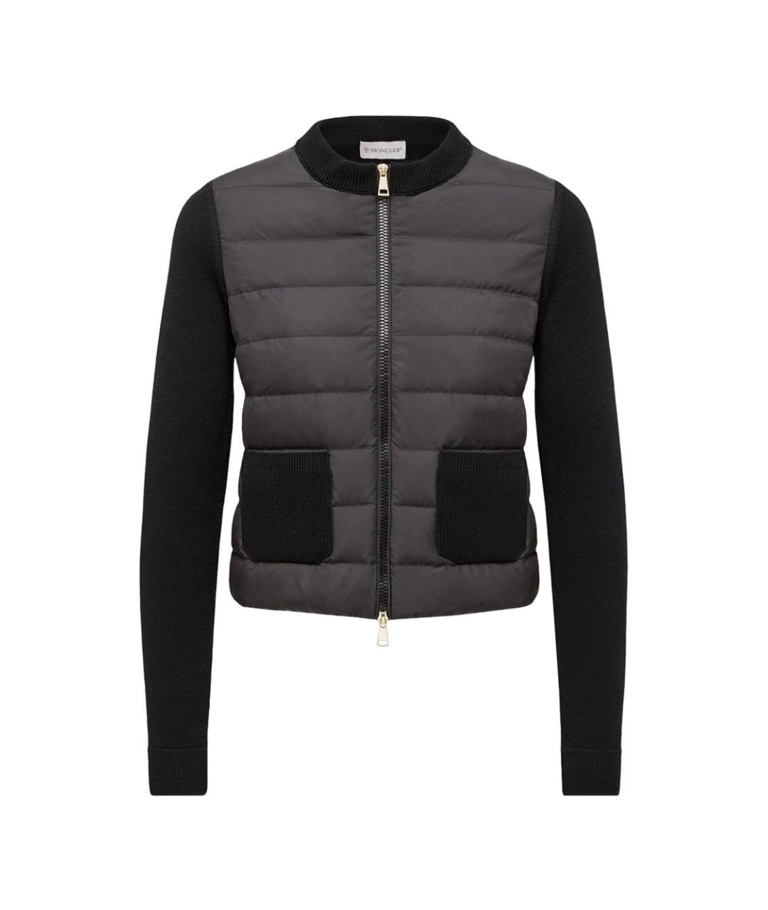 MONCLER Черный шерстяной кардиган, фото 1