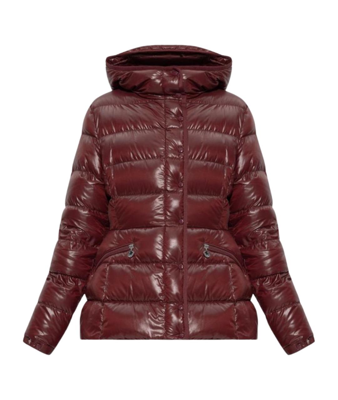 MONCLER Бордовый полиамидовый пуховик, фото 1