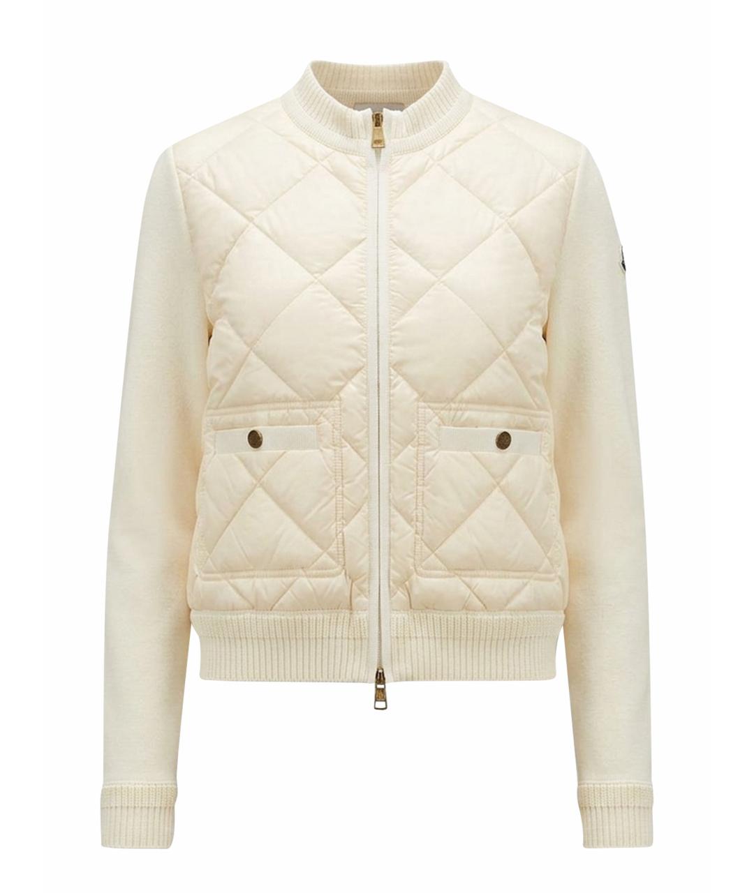 MONCLER Бежевая полиамидовая куртка, фото 5