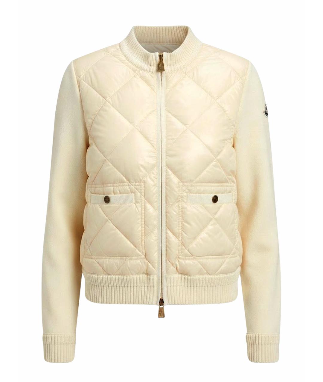 MONCLER Бежевая полиамидовая куртка, фото 1
