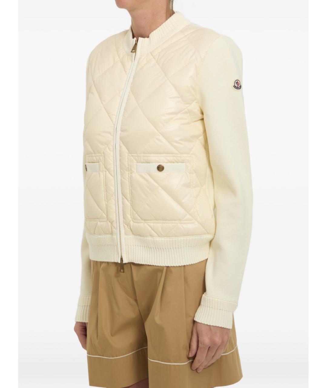MONCLER Бежевая полиамидовая куртка, фото 4