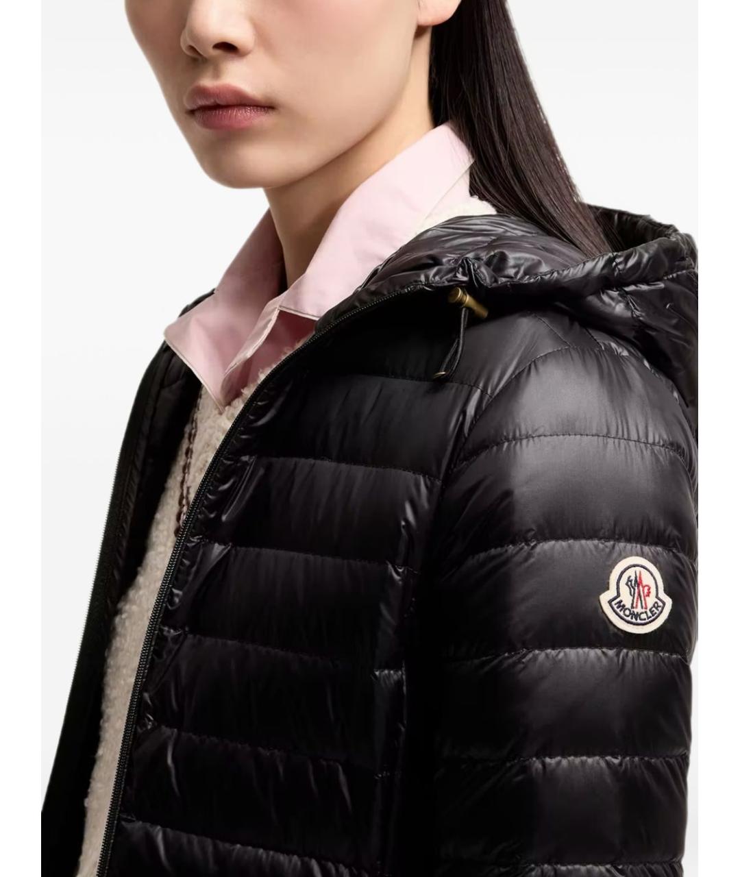 MONCLER Черный полиамидовый пуховик, фото 2