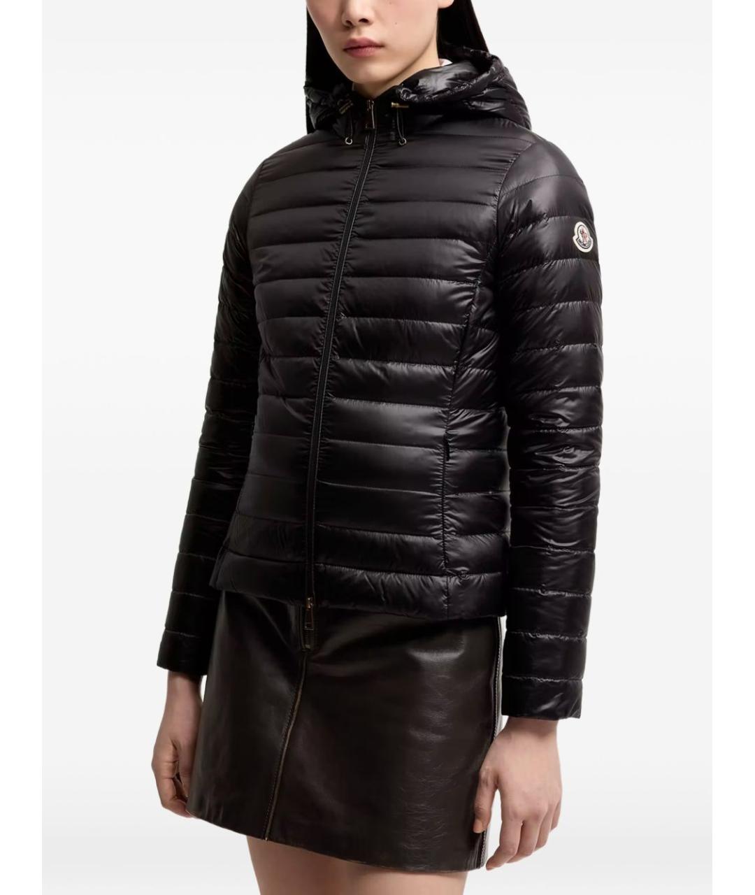 MONCLER Черный полиамидовый пуховик, фото 4