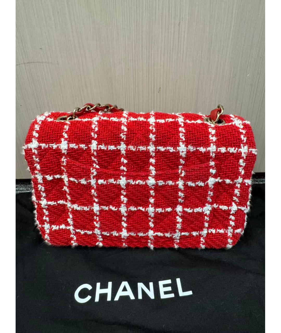 CHANEL Красная тканевая сумка через плечо, фото 3