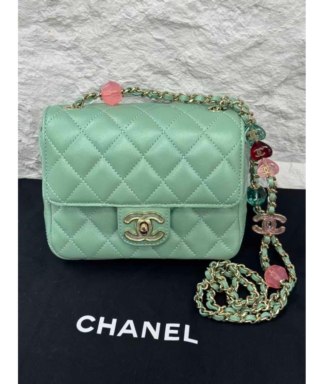 CHANEL Бирюзовая сумка через плечо, фото 2