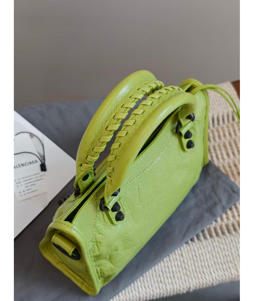 BALENCIAGA Зеленая кожаная сумка через плечо, фото 5