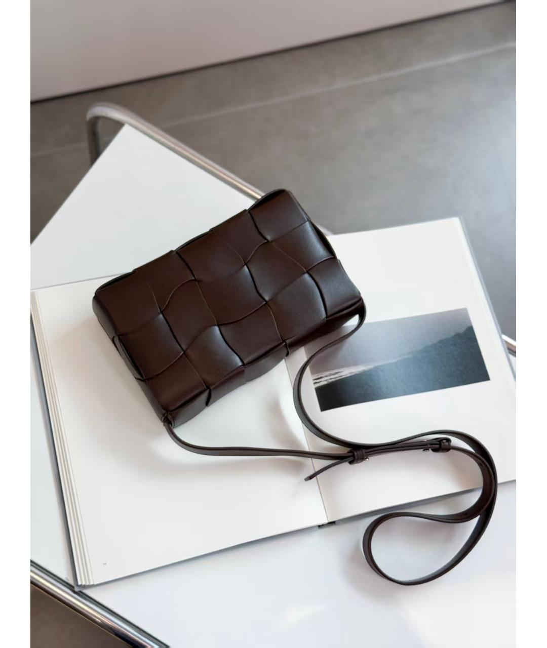 BOTTEGA VENETA Черная кожаная сумка через плечо, фото 3
