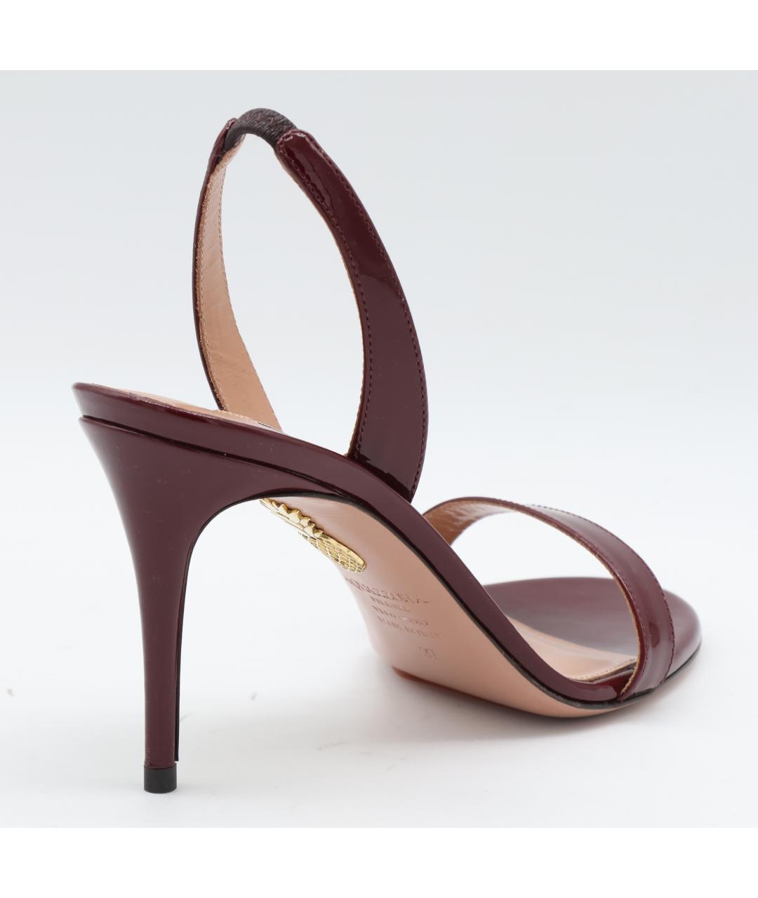AQUAZZURA Красные кожаные босоножки, фото 3
