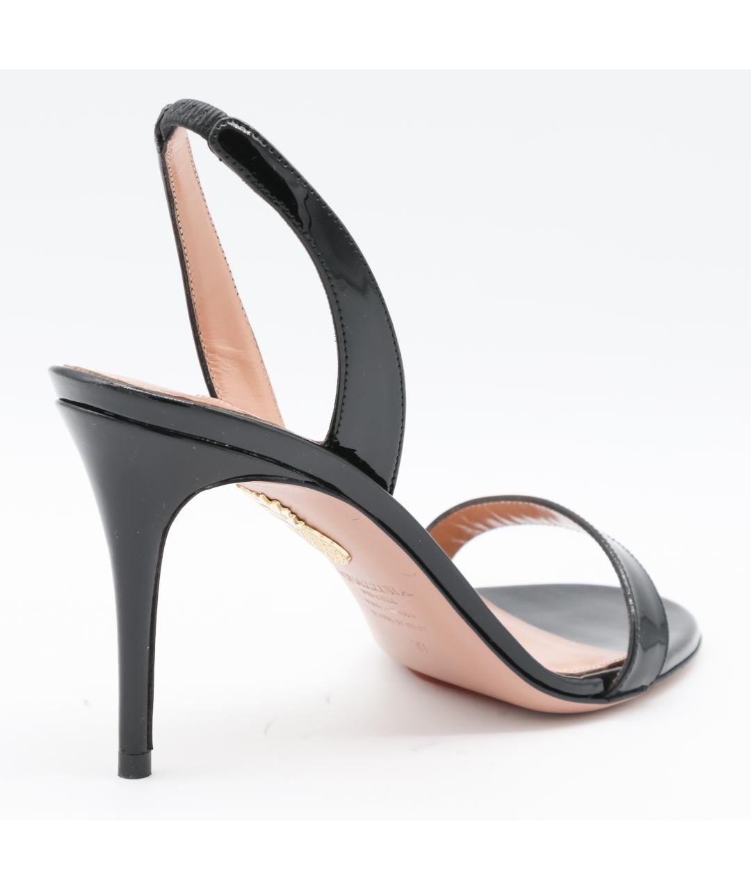 AQUAZZURA Черные кожаные босоножки, фото 3