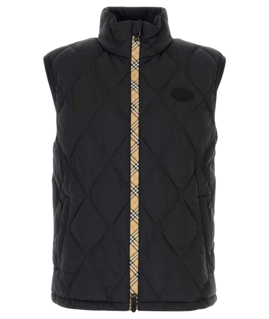 BURBERRY Черный нейлоновый жилет, фото 1