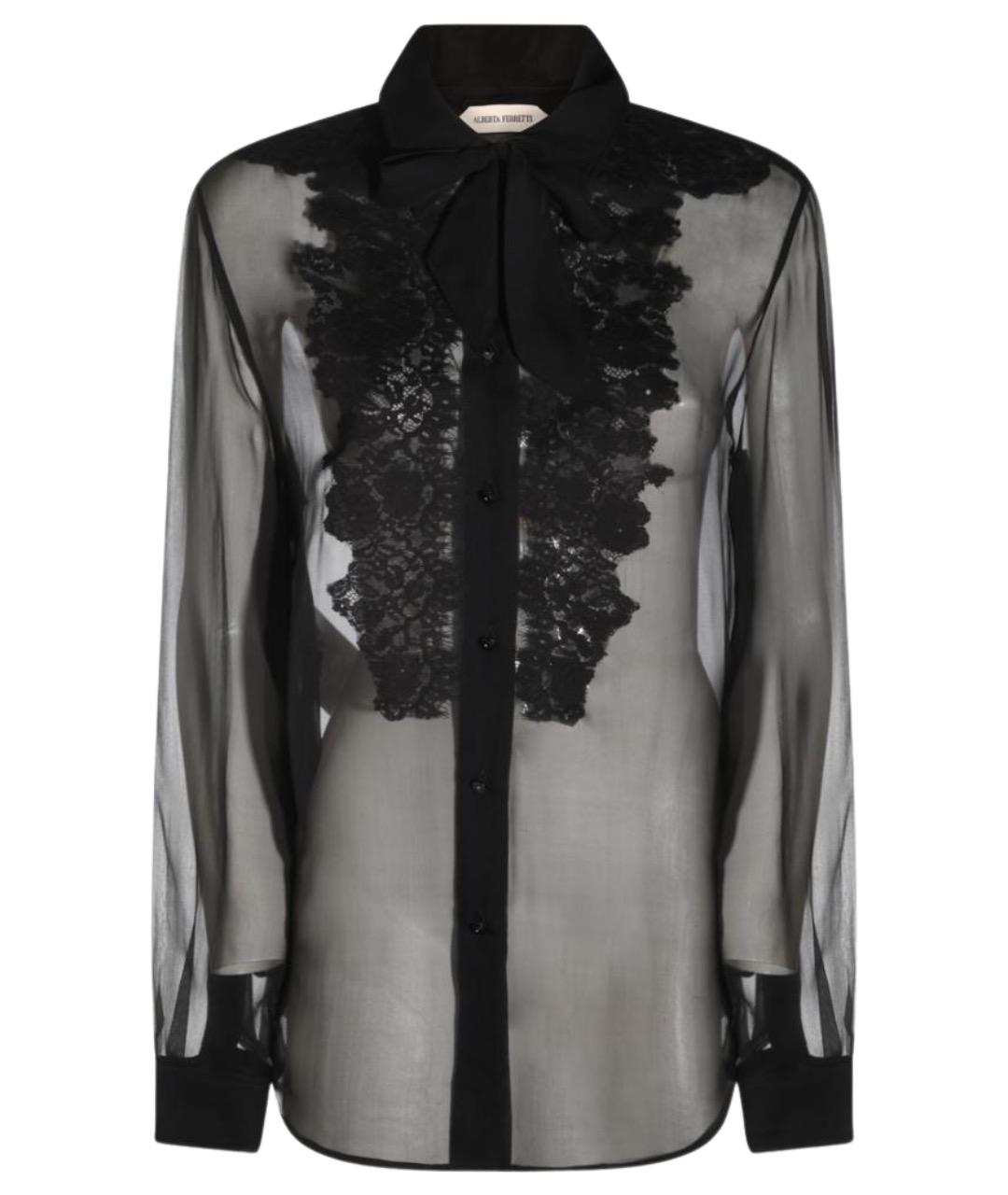 ALBERTA FERRETTI Черная шелковая рубашка, фото 1