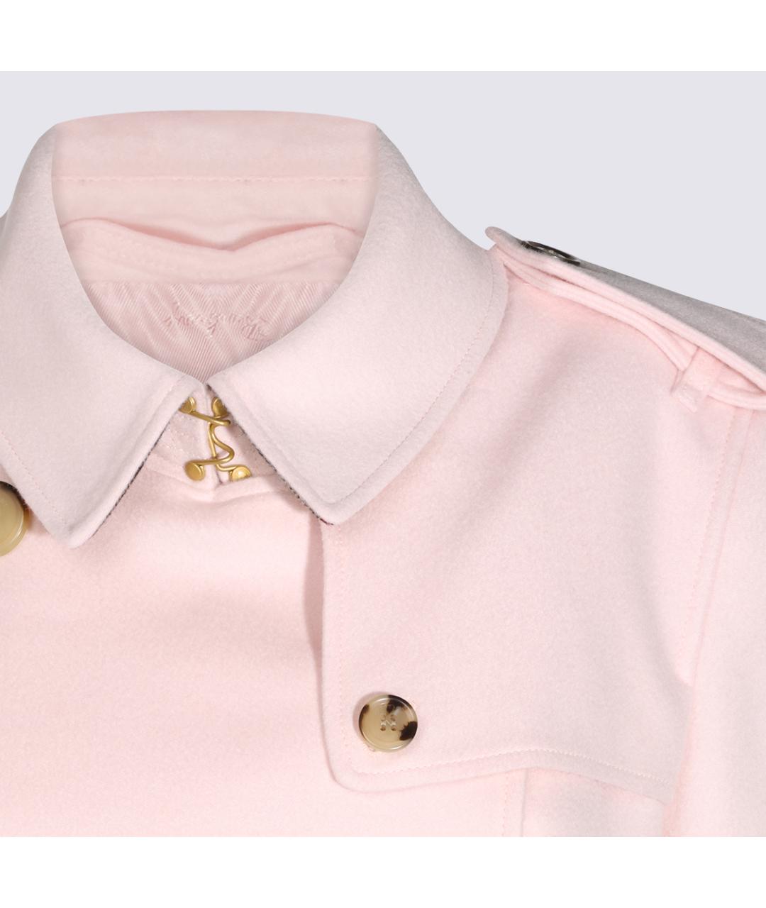 BURBERRY Розовое шерстяное пальто, фото 4