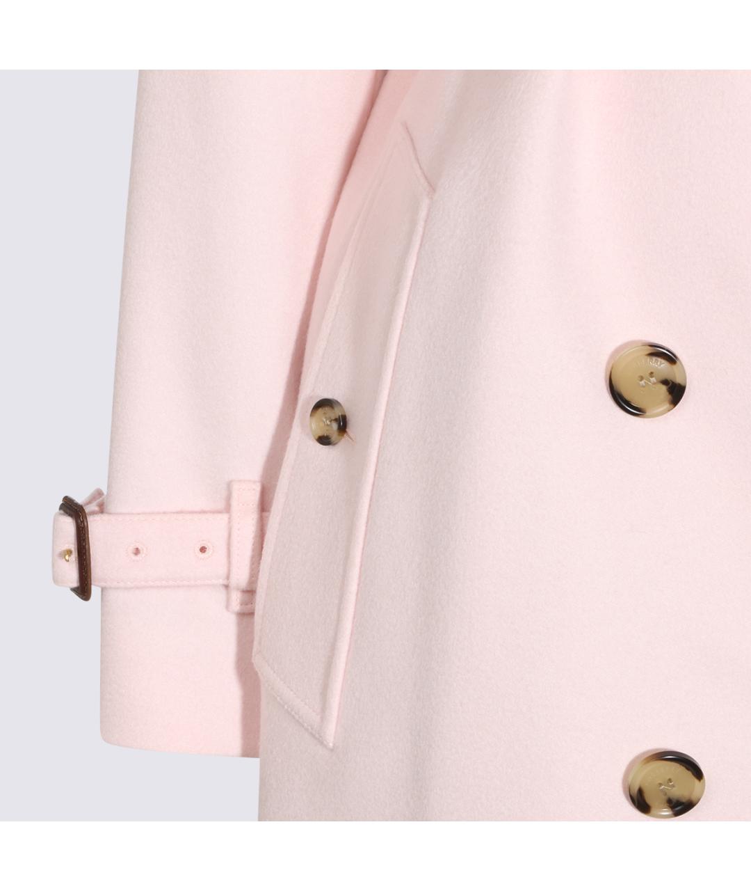 BURBERRY Розовое шерстяное пальто, фото 3