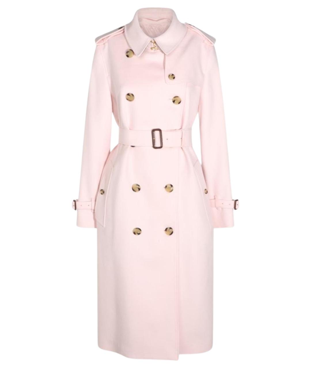 BURBERRY Розовое шерстяное пальто, фото 1
