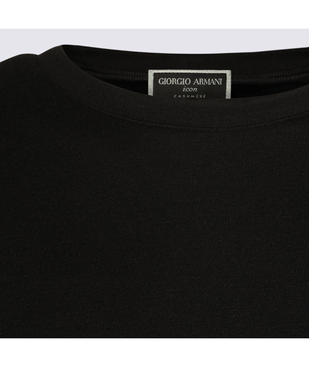 GIORGIO ARMANI Черная шерстяная футболка, фото 4