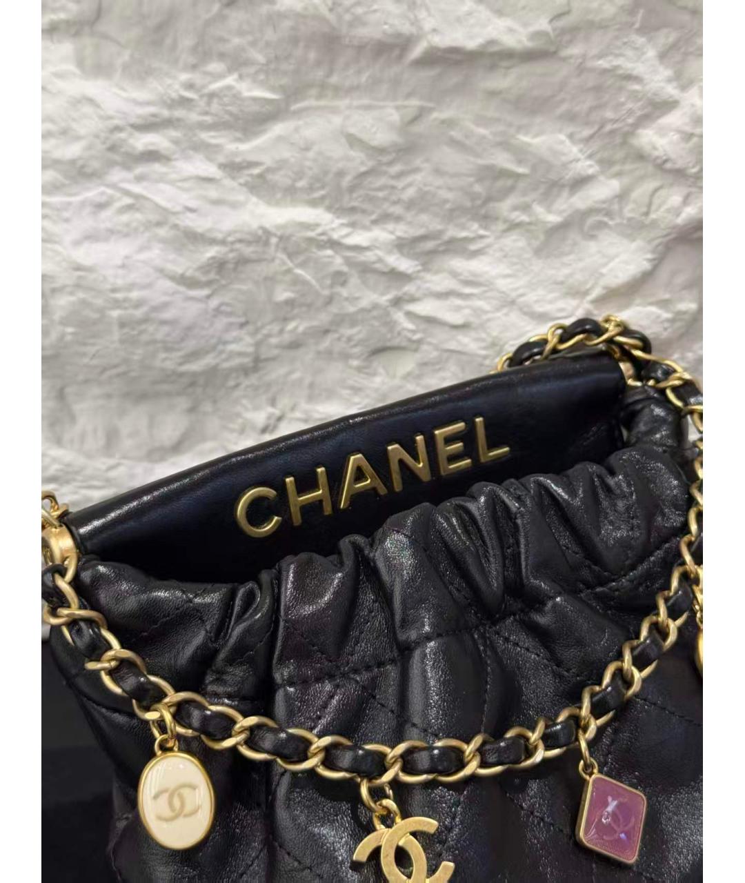 CHANEL Черная кожаная сумка через плечо, фото 4