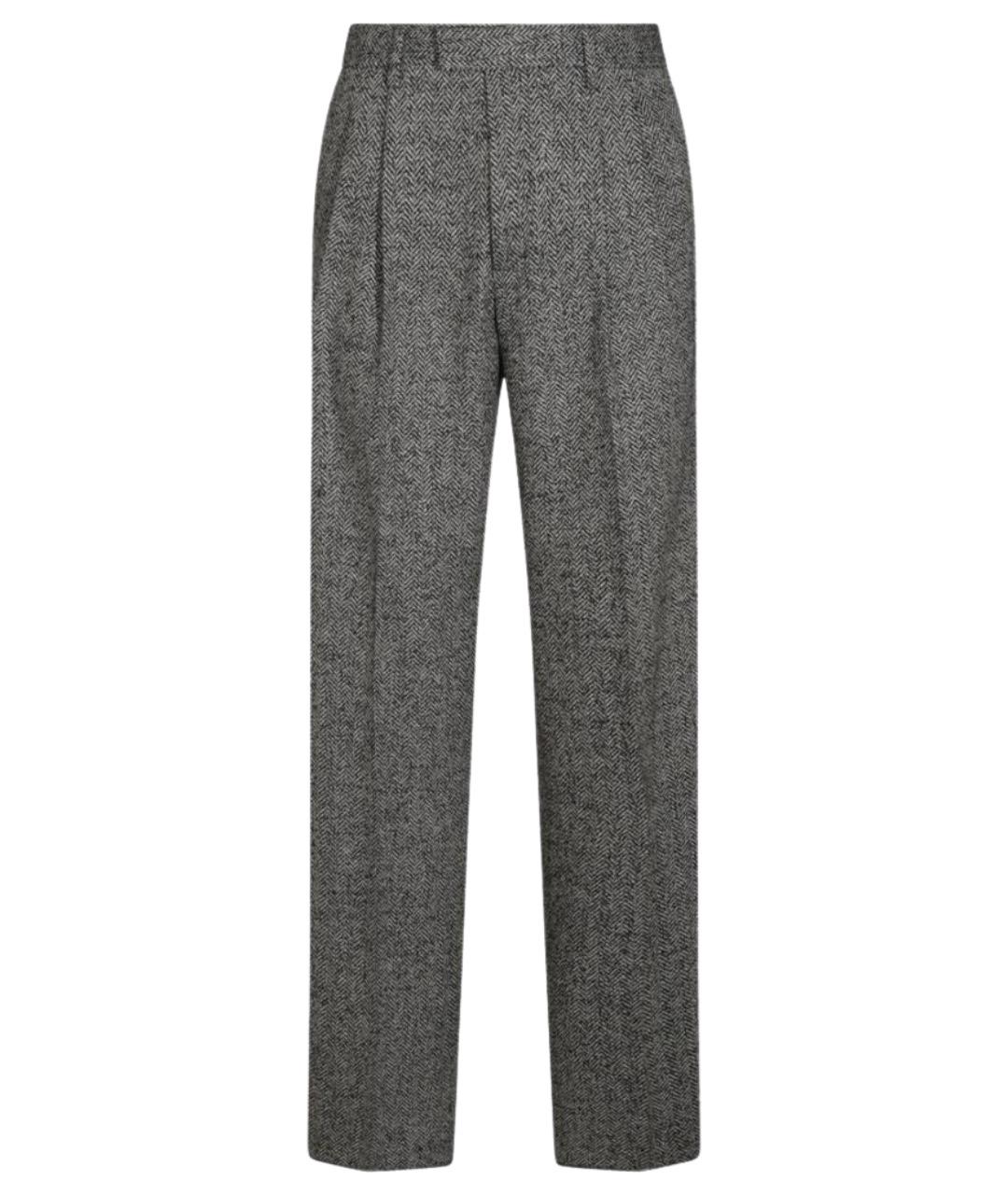 LARDINI Серые шерстяные повседневные брюки, фото 1