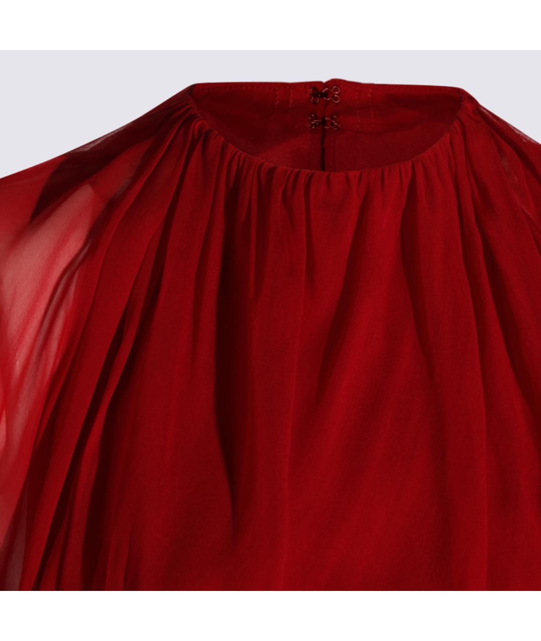 ALBERTA FERRETTI Красное вискозное вечернее платье, фото 3