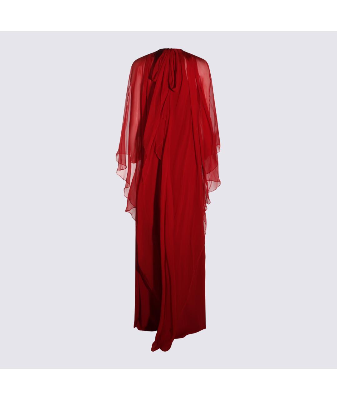 ALBERTA FERRETTI Красное вискозное вечернее платье, фото 2