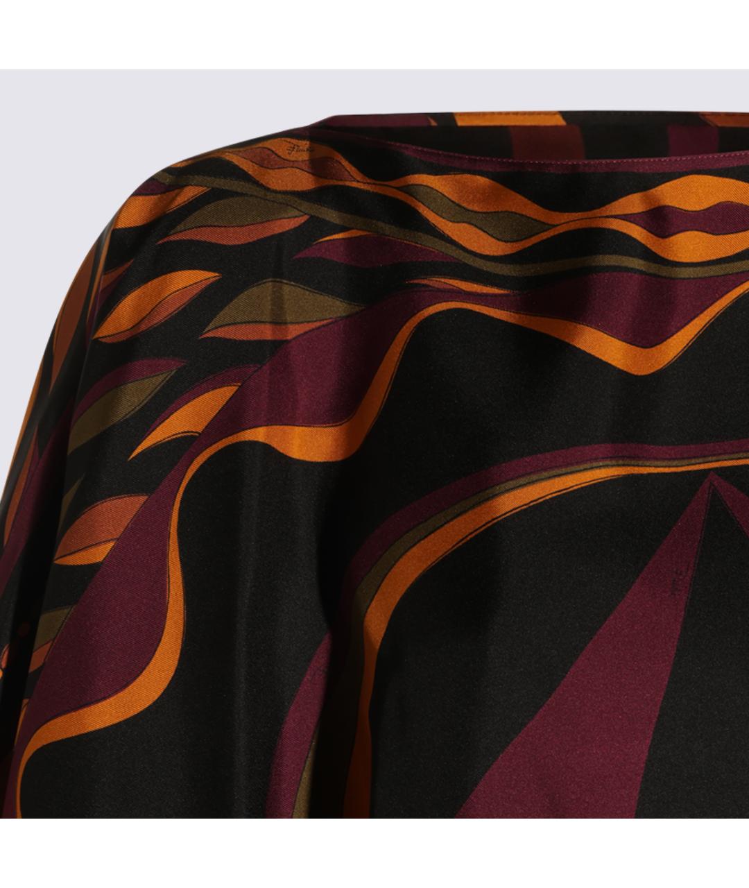 EMILIO PUCCI Бордовое шелковое платье, фото 3