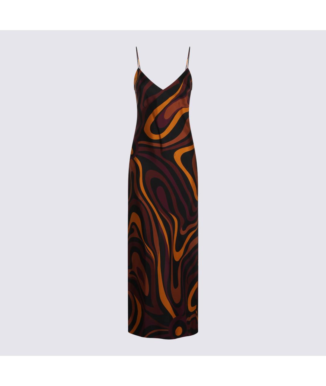EMILIO PUCCI Бордовое шелковое платье, фото 5