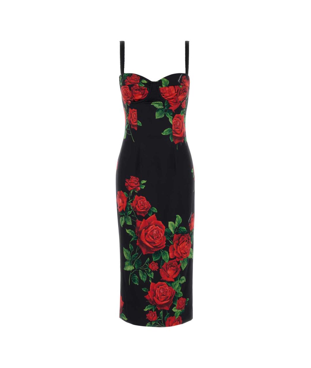 DOLCE&GABBANA Черное шелковое коктейльное платье, фото 1