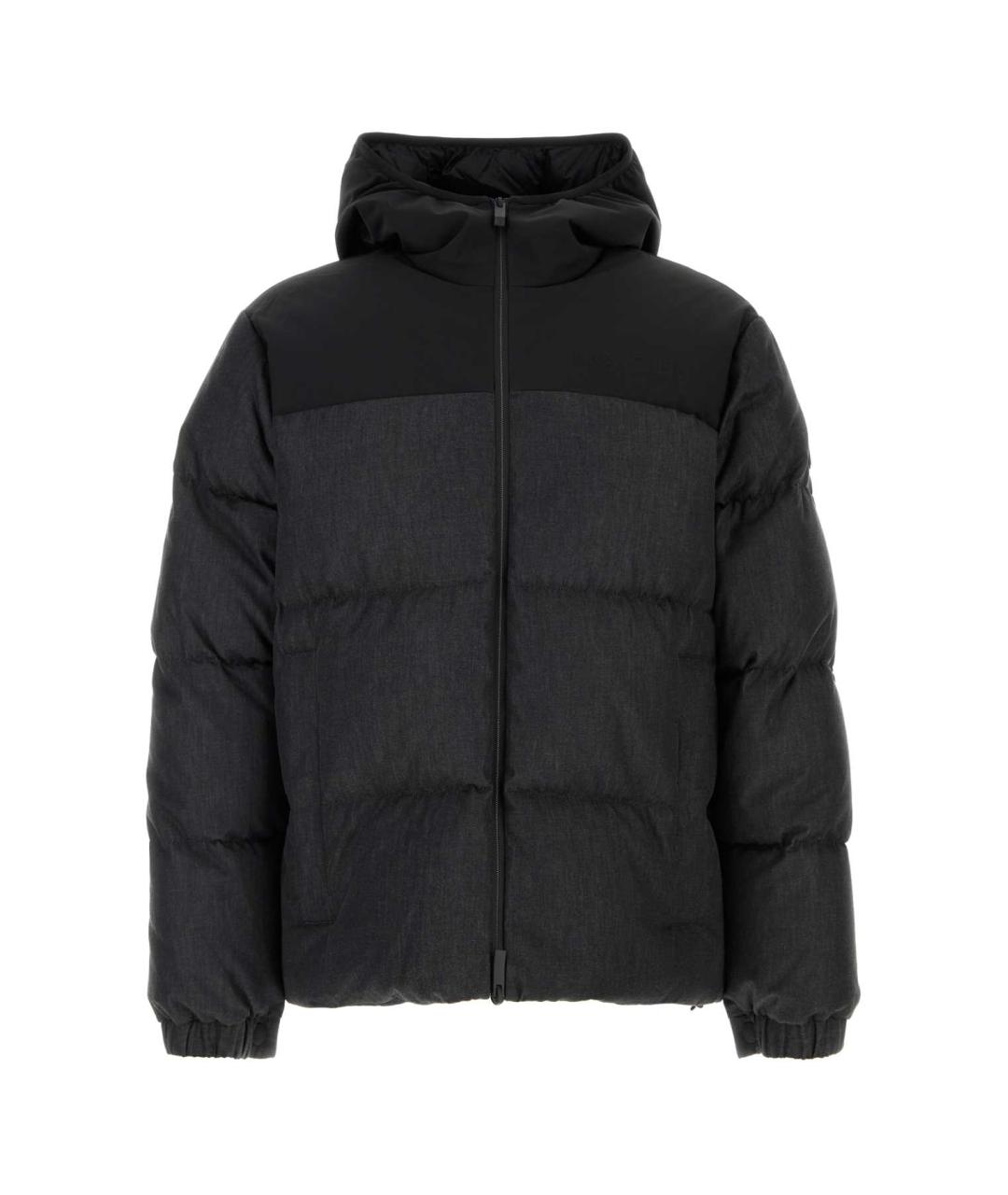 MONCLER Черный полиэстеровый пуховик, фото 1