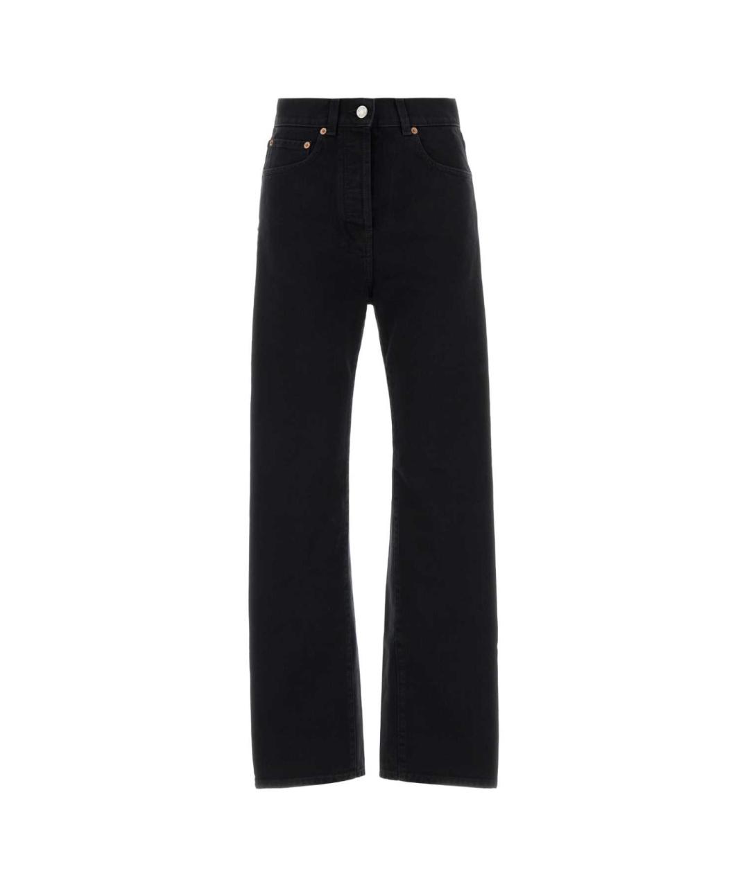 BALMAIN Черные хлопковые прямые джинсы, фото 1