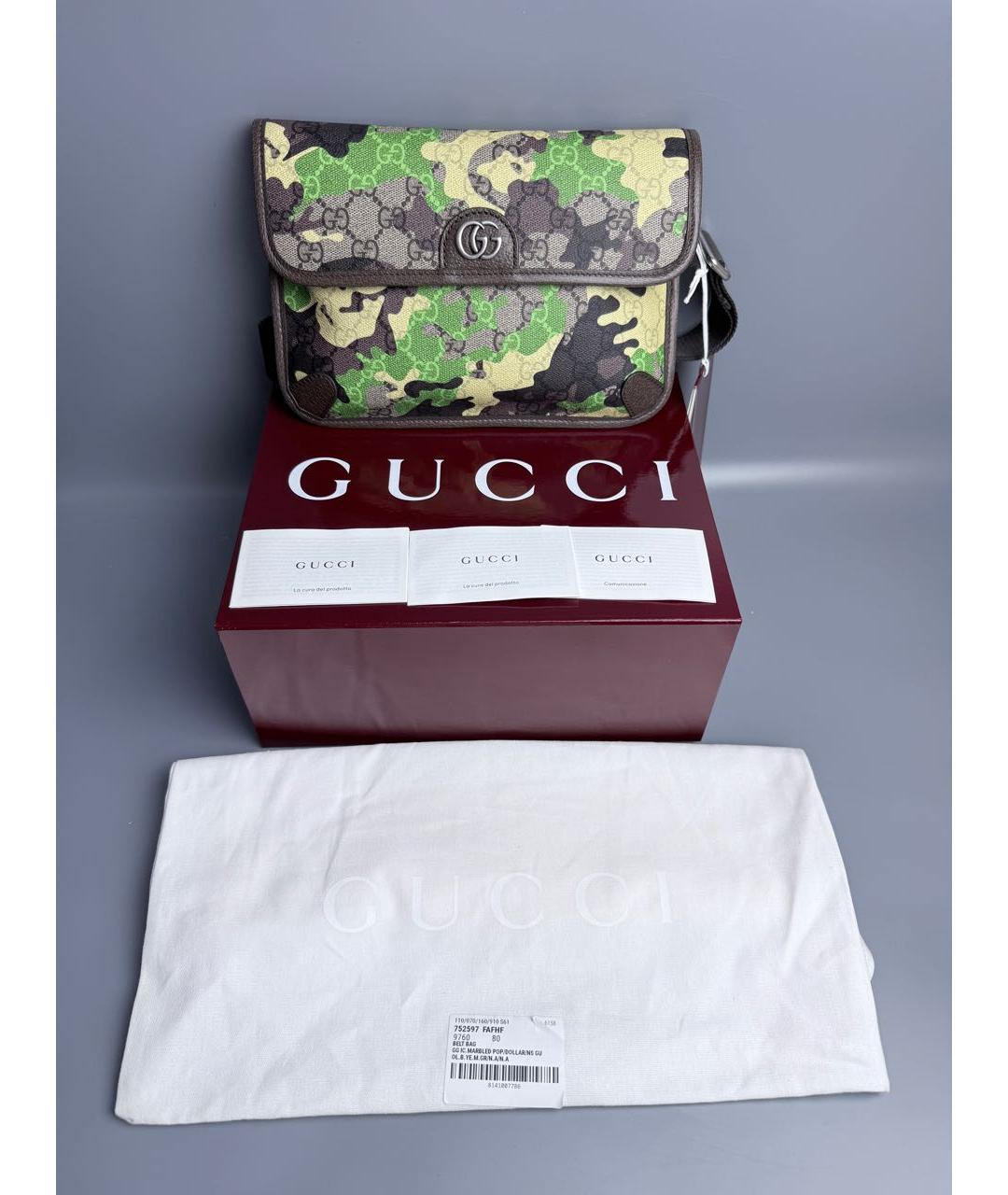GUCCI Мульти сумка на плечо из канвы, фото 6