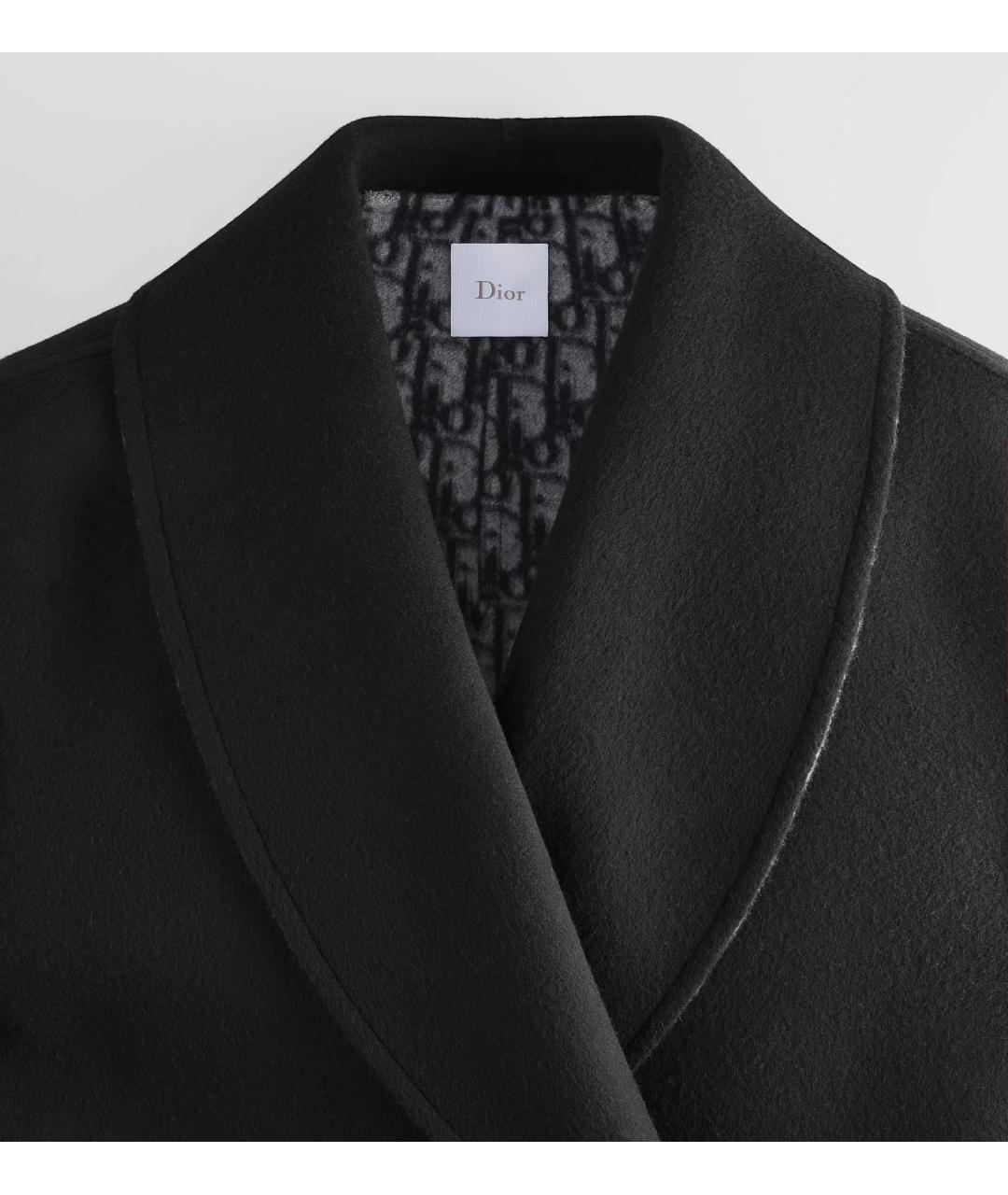 CHRISTIAN DIOR Черное шерстяное пальто, фото 2