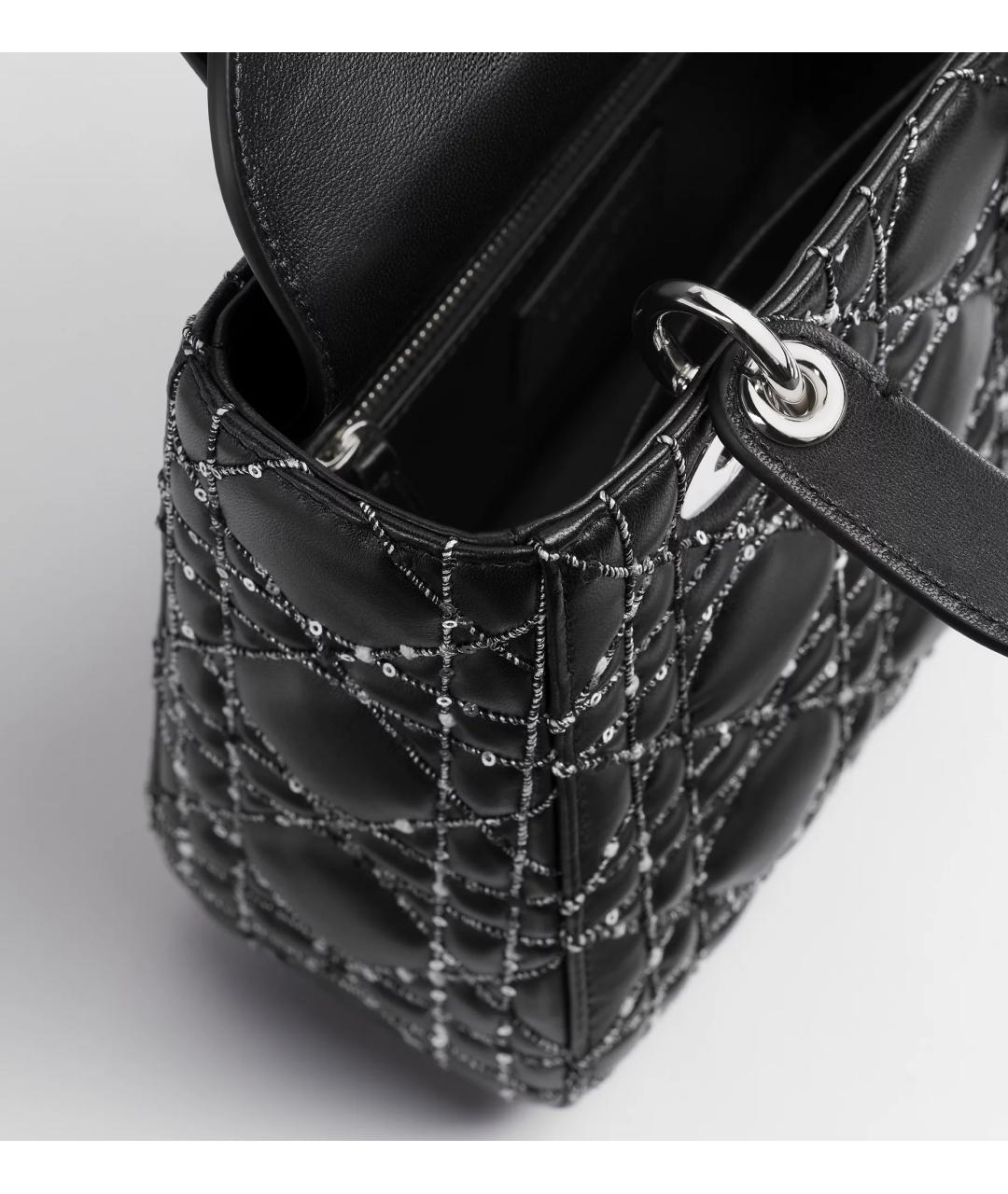 CHRISTIAN DIOR Черная кожаная сумка тоут, фото 5