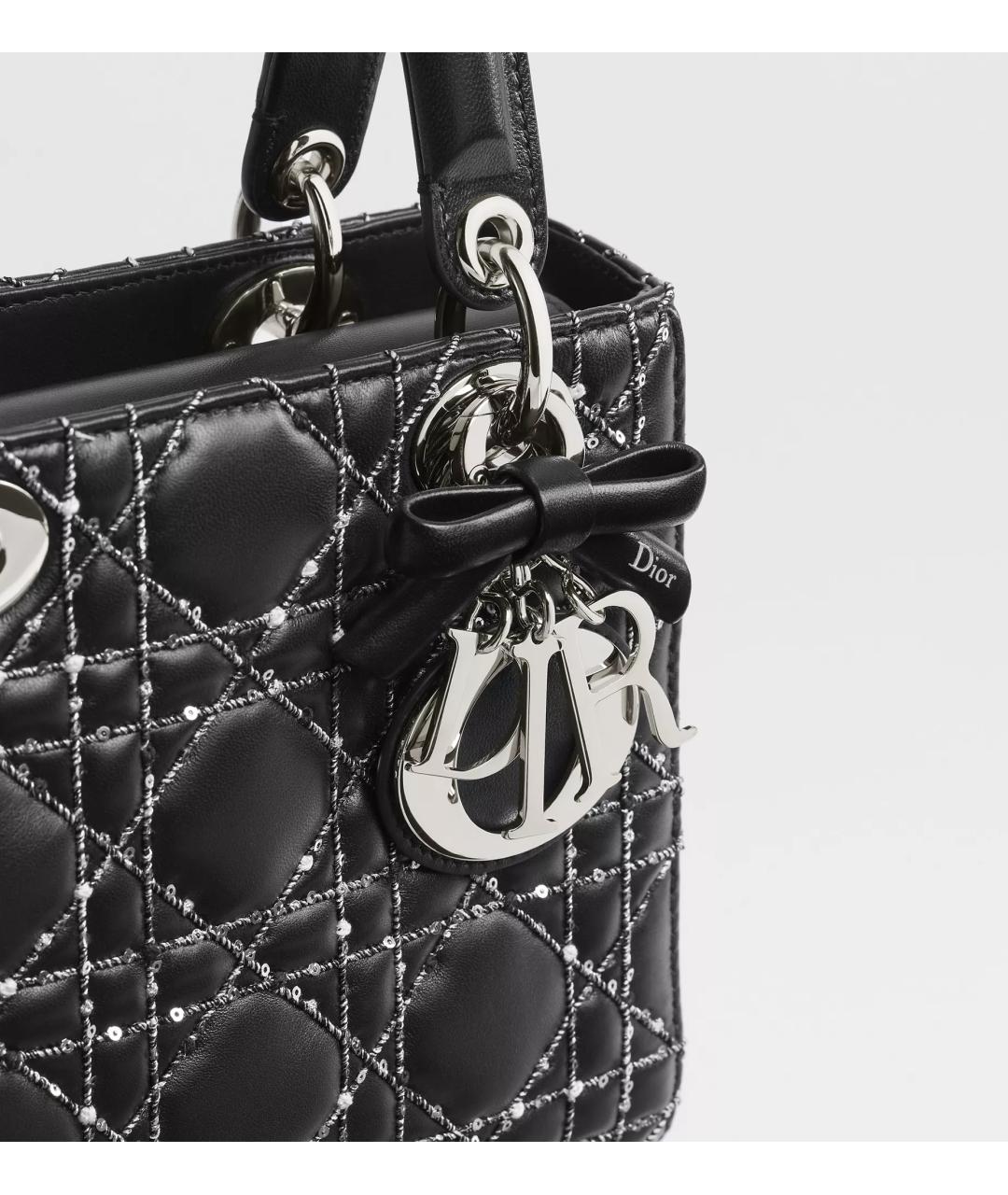 CHRISTIAN DIOR Черная кожаная сумка тоут, фото 4