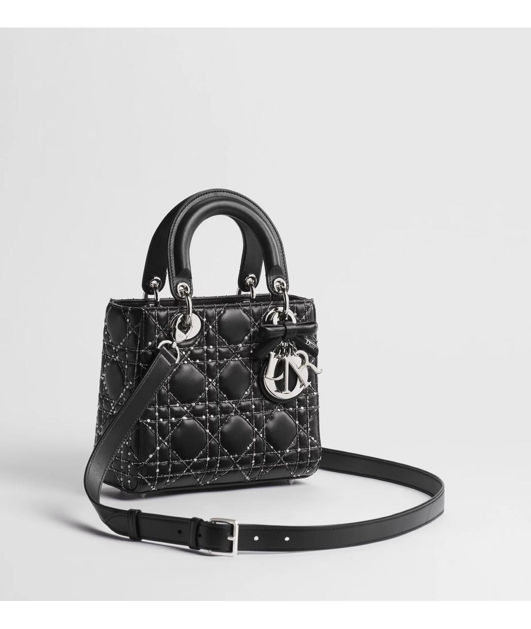 CHRISTIAN DIOR Черная кожаная сумка тоут, фото 3