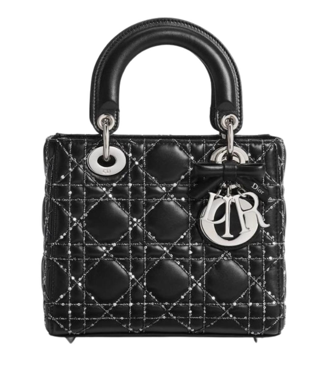 CHRISTIAN DIOR Черная кожаная сумка тоут, фото 1
