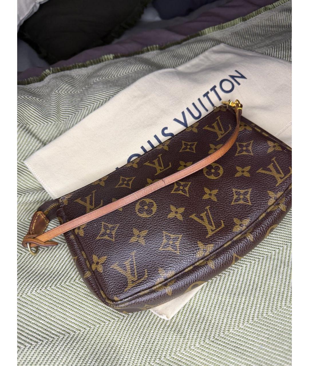 LOUIS VUITTON Коричневая сумка с короткими ручками из канвы, фото 4