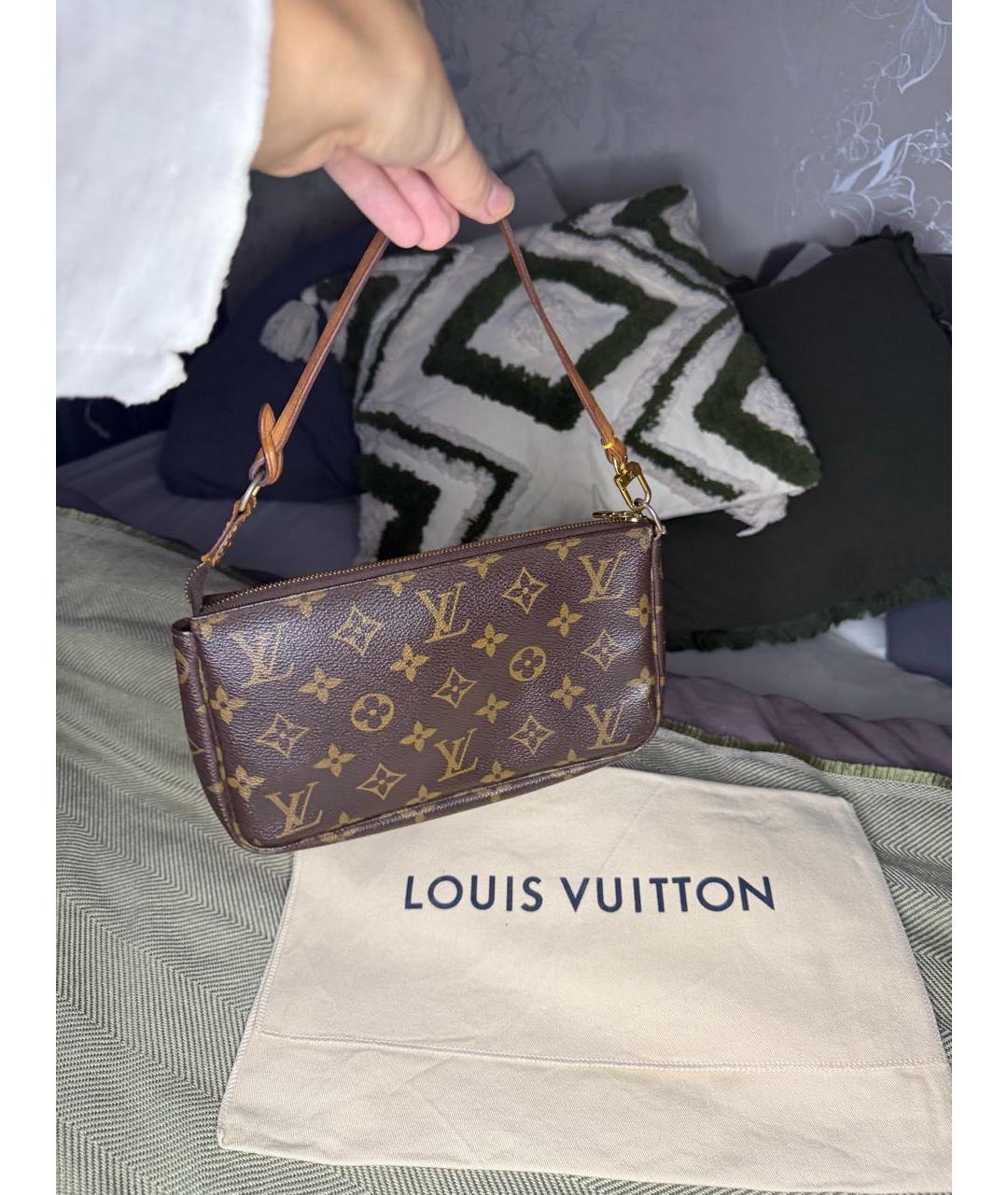LOUIS VUITTON Коричневая сумка с короткими ручками из канвы, фото 3