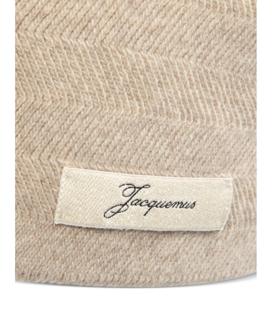 JACQUEMUS Бежевая шерстяная шапка, фото 3
