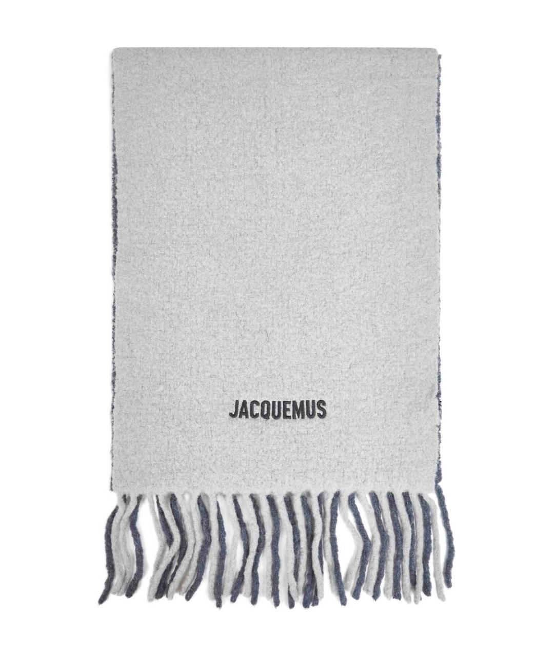 JACQUEMUS Серый шерстяной шарф, фото 1