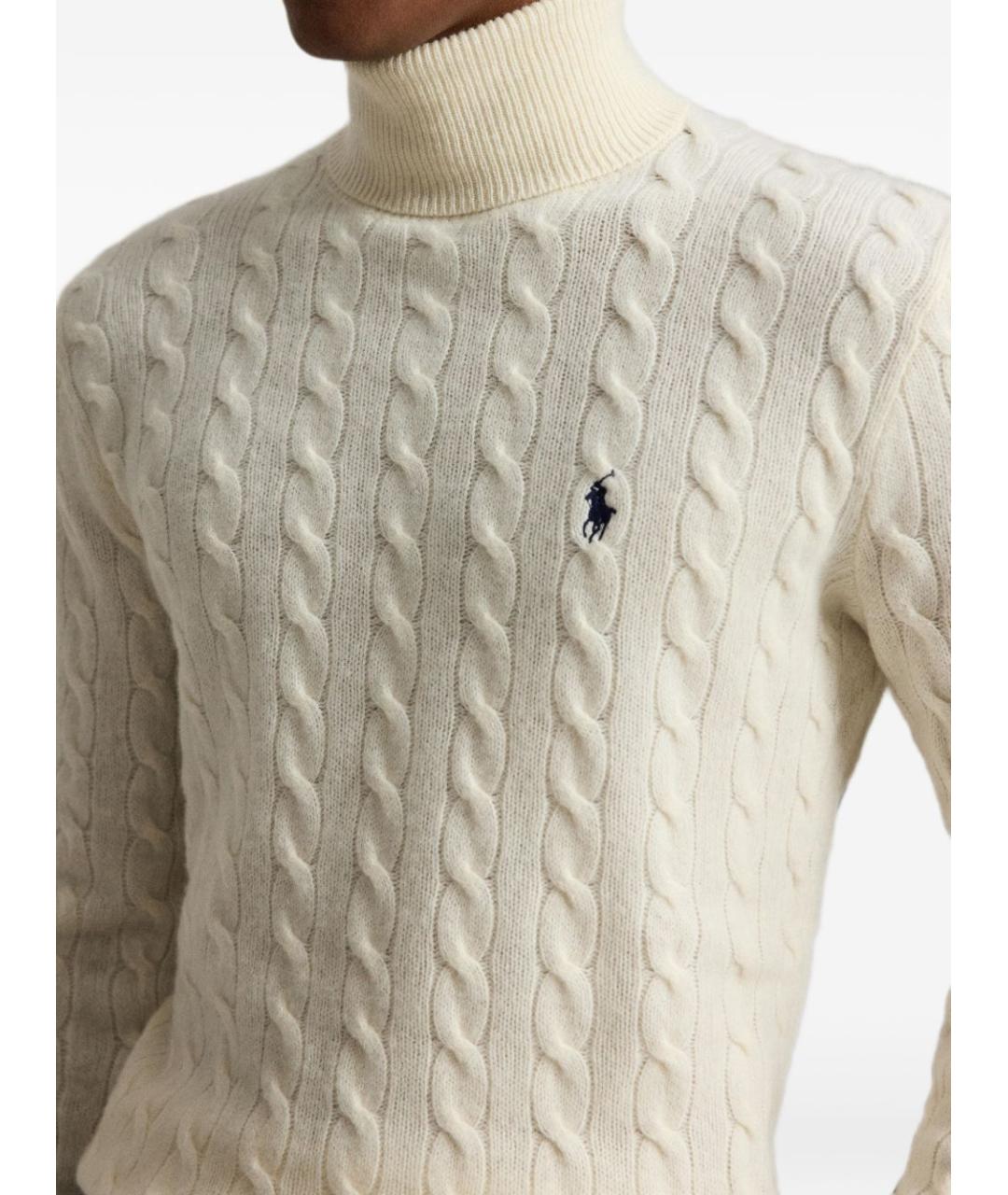 POLO RALPH LAUREN Бежевая шерстяная водолазка, фото 4