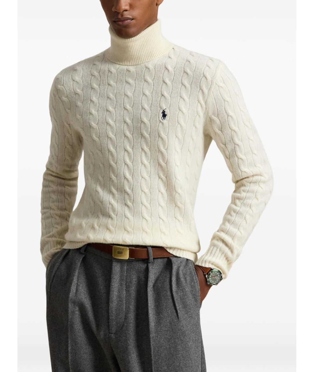 POLO RALPH LAUREN Бежевая шерстяная водолазка, фото 3