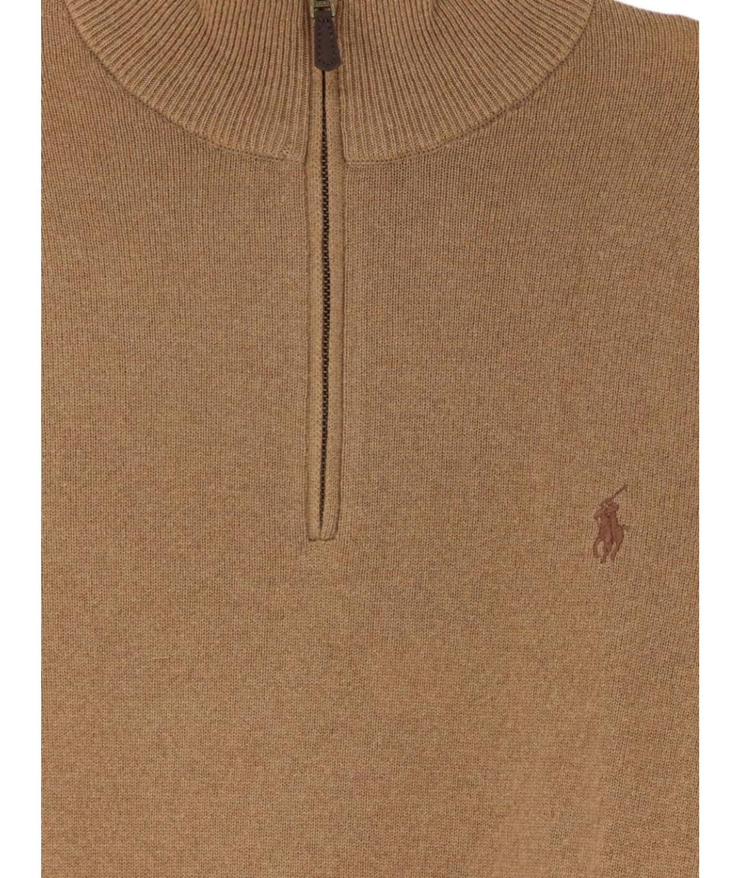 POLO RALPH LAUREN Бежевый шерстяной джемпер / свитер, фото 3