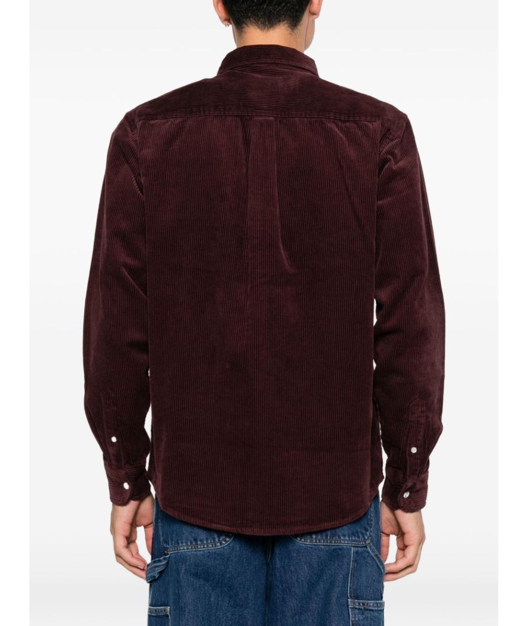 CARHARTT WIP Бордовая хлопковая кэжуал рубашка, фото 5