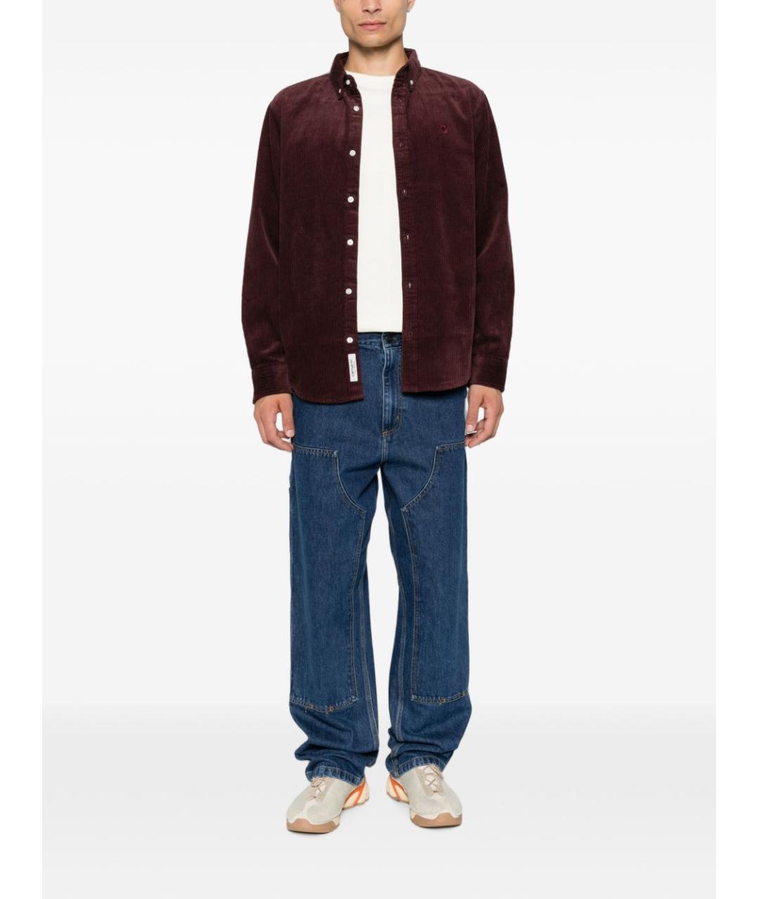 CARHARTT WIP Бордовая хлопковая кэжуал рубашка, фото 4
