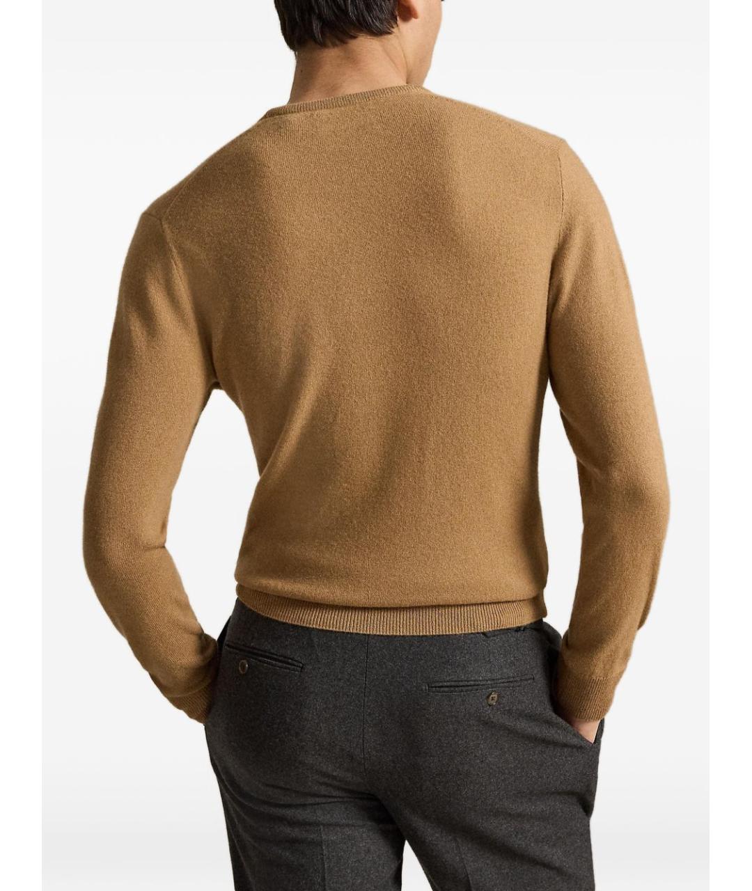 POLO RALPH LAUREN Бежевый шерстяной джемпер / свитер, фото 2