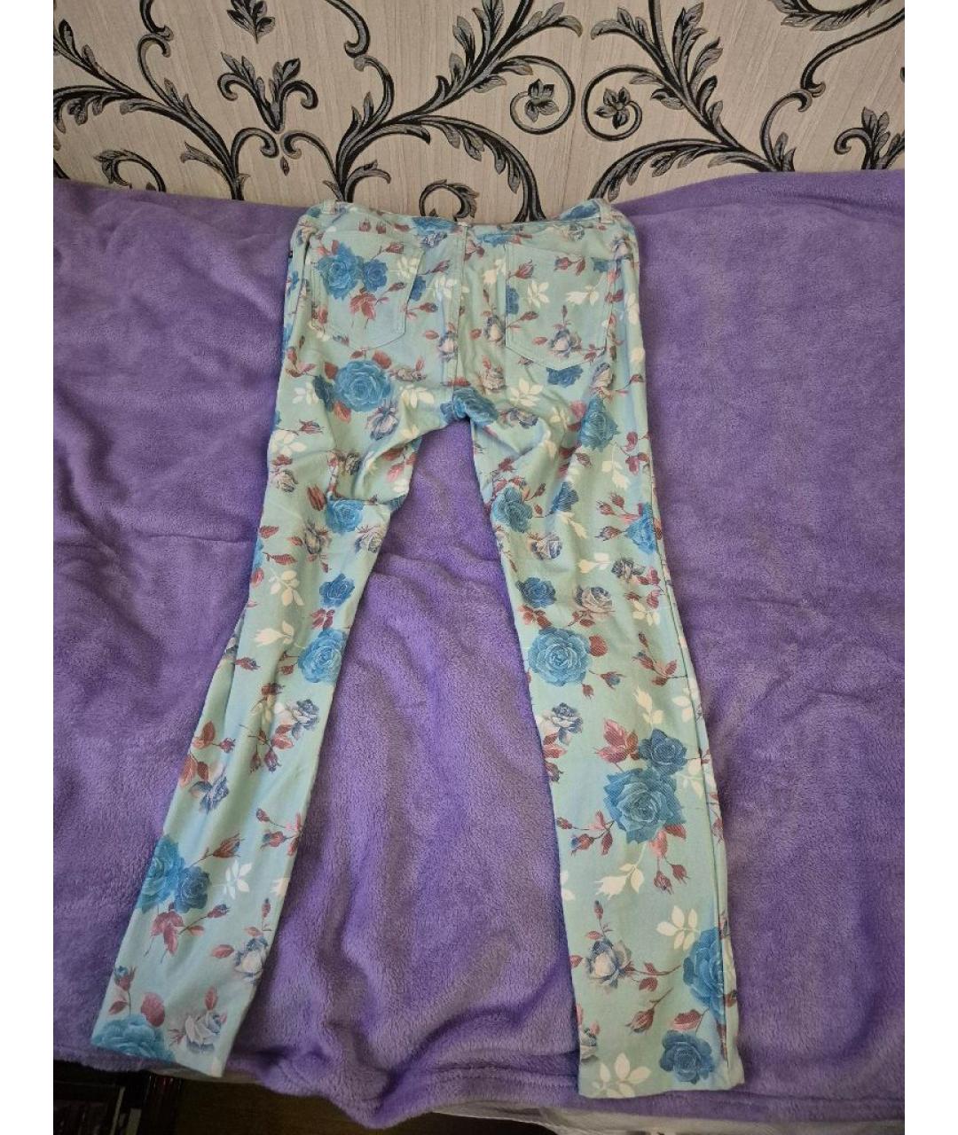 EMPORIO ARMANI Голубые хлопковые брюки узкие, фото 2
